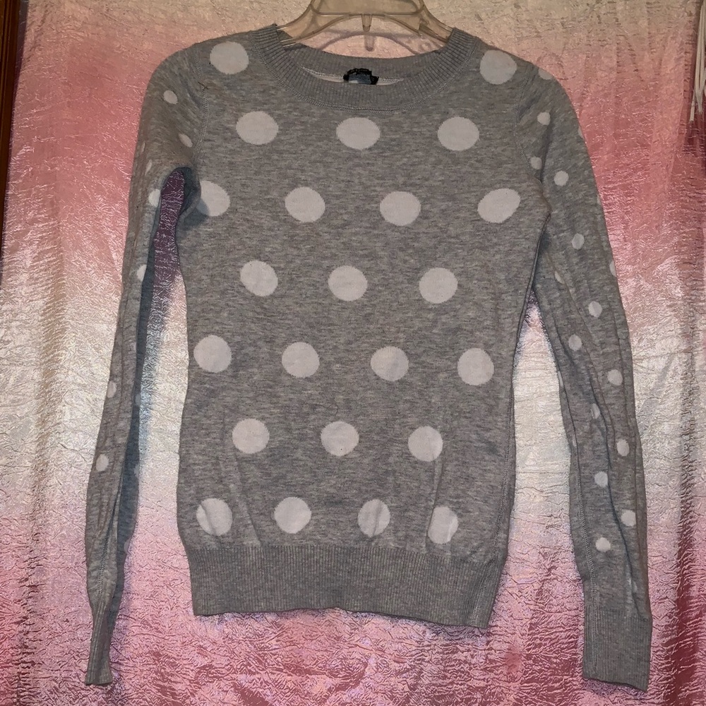Gray polka dot express sweater